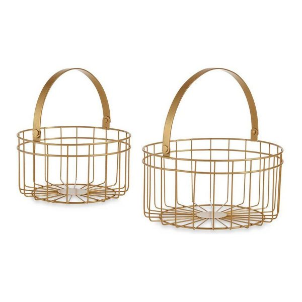 Basket set Golden Metal 2 Pieces Online