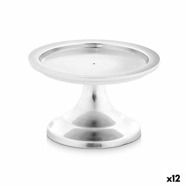 Candle Holder Silver Aluminium 10 x 6 x 10 cm (12 Units) on Sale